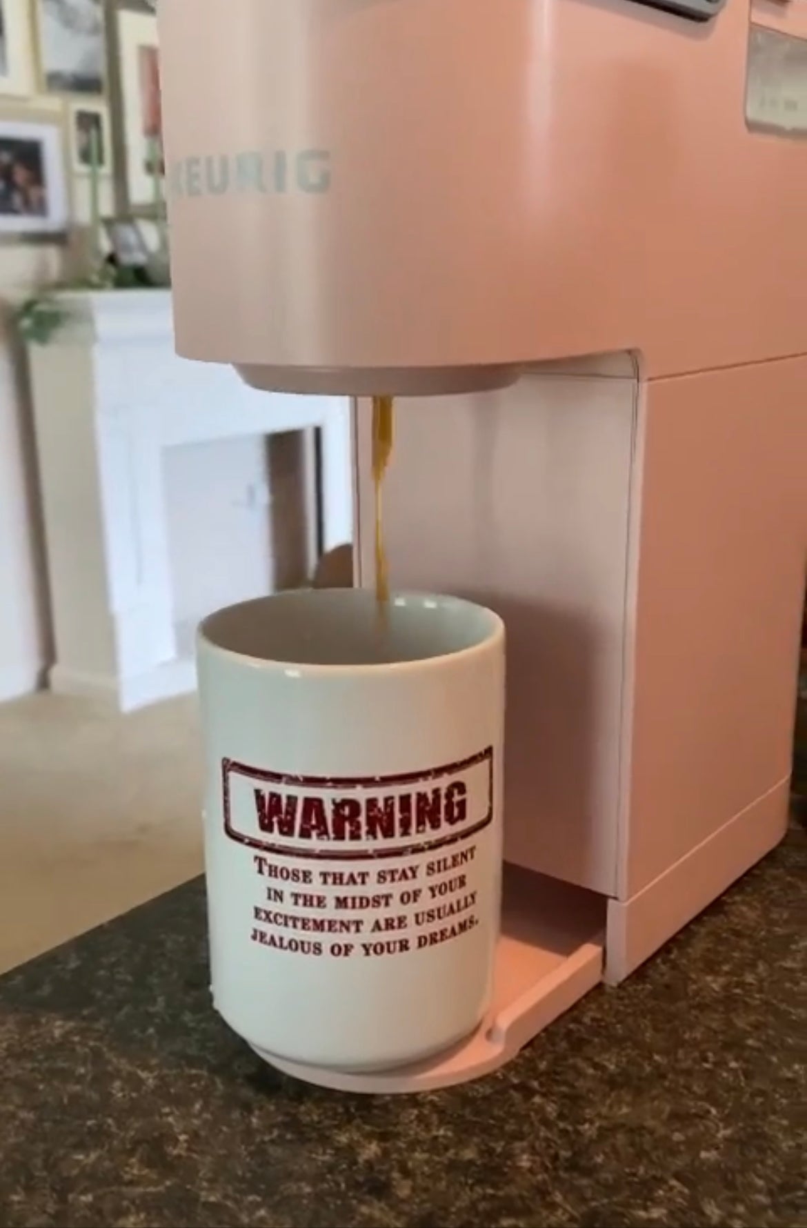 Warning - White glossy mug