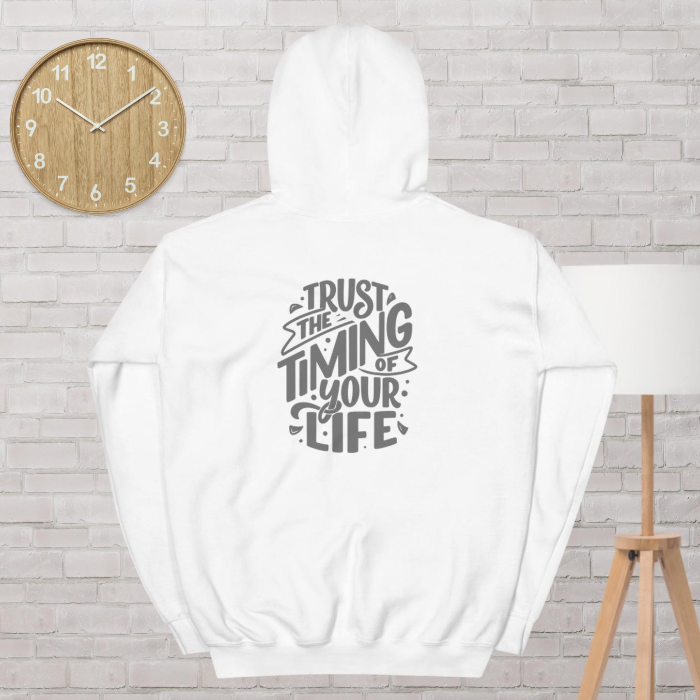Trust The Timing - Unisex Hoodie (Design on the Back)