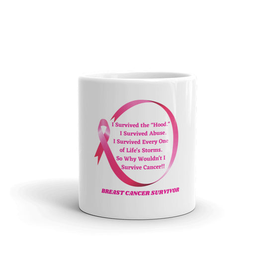 Breast Cancer Survivor - White glossy mug