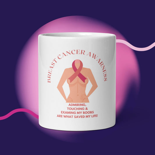 Breast Cancer Awareness - White glossy mug