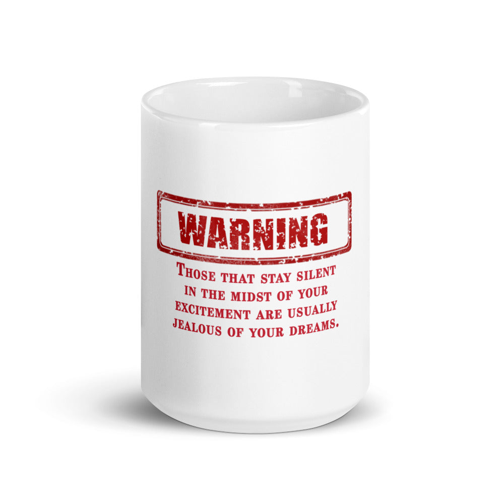 Warning - White glossy mug