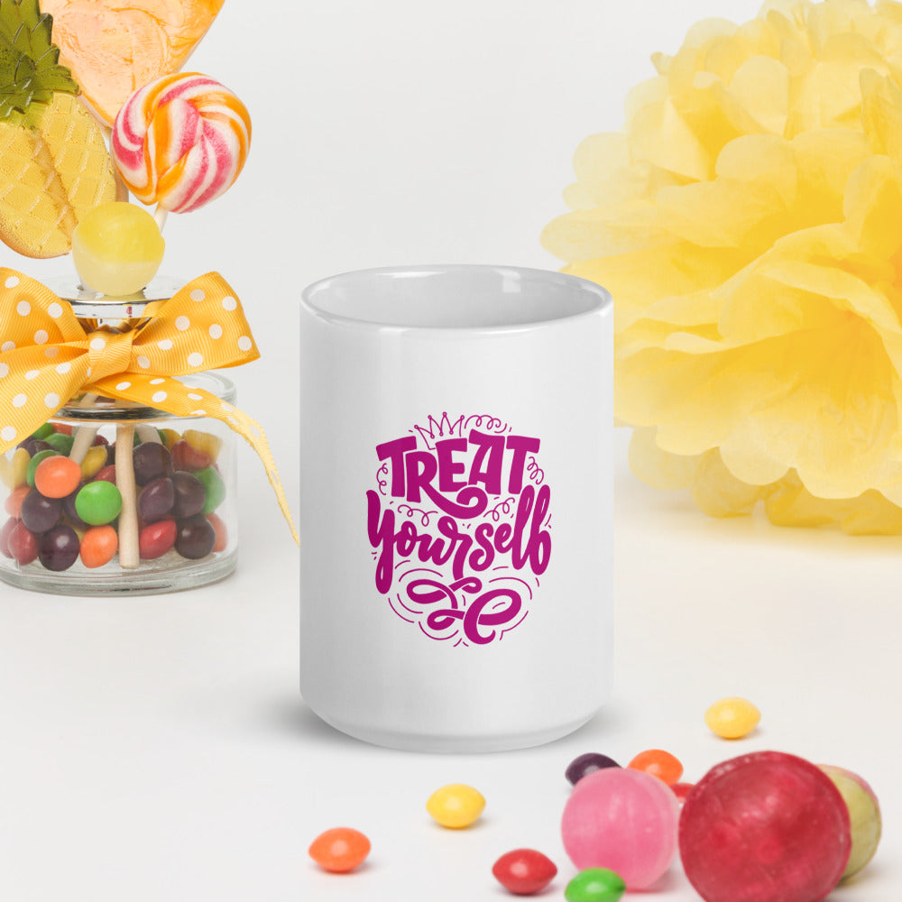 Treat Yourself - White glossy mug